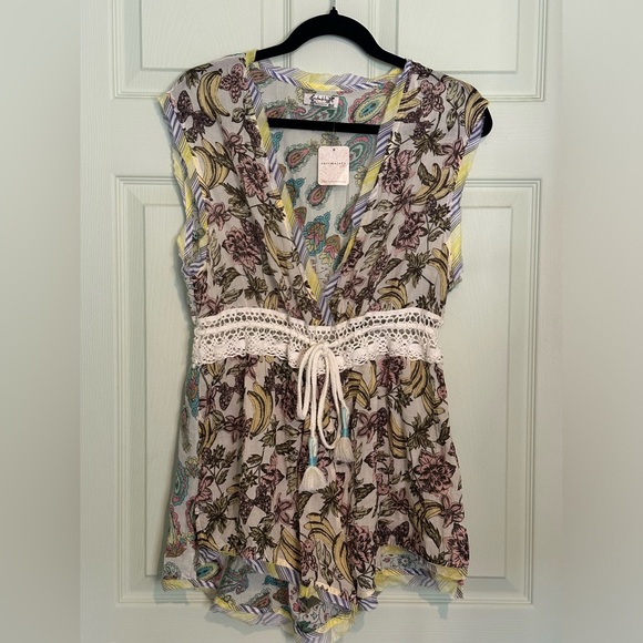 FREE PEOPLE Watching Waves Romper - Size Small - Picture 2 of 6